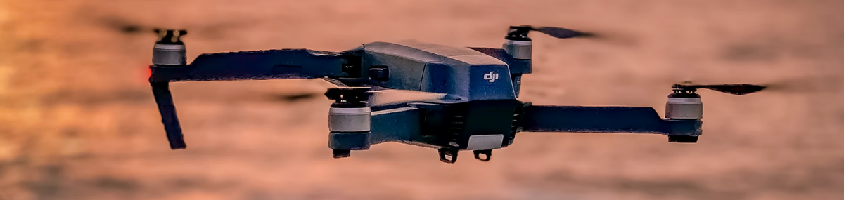 Black Drone flying