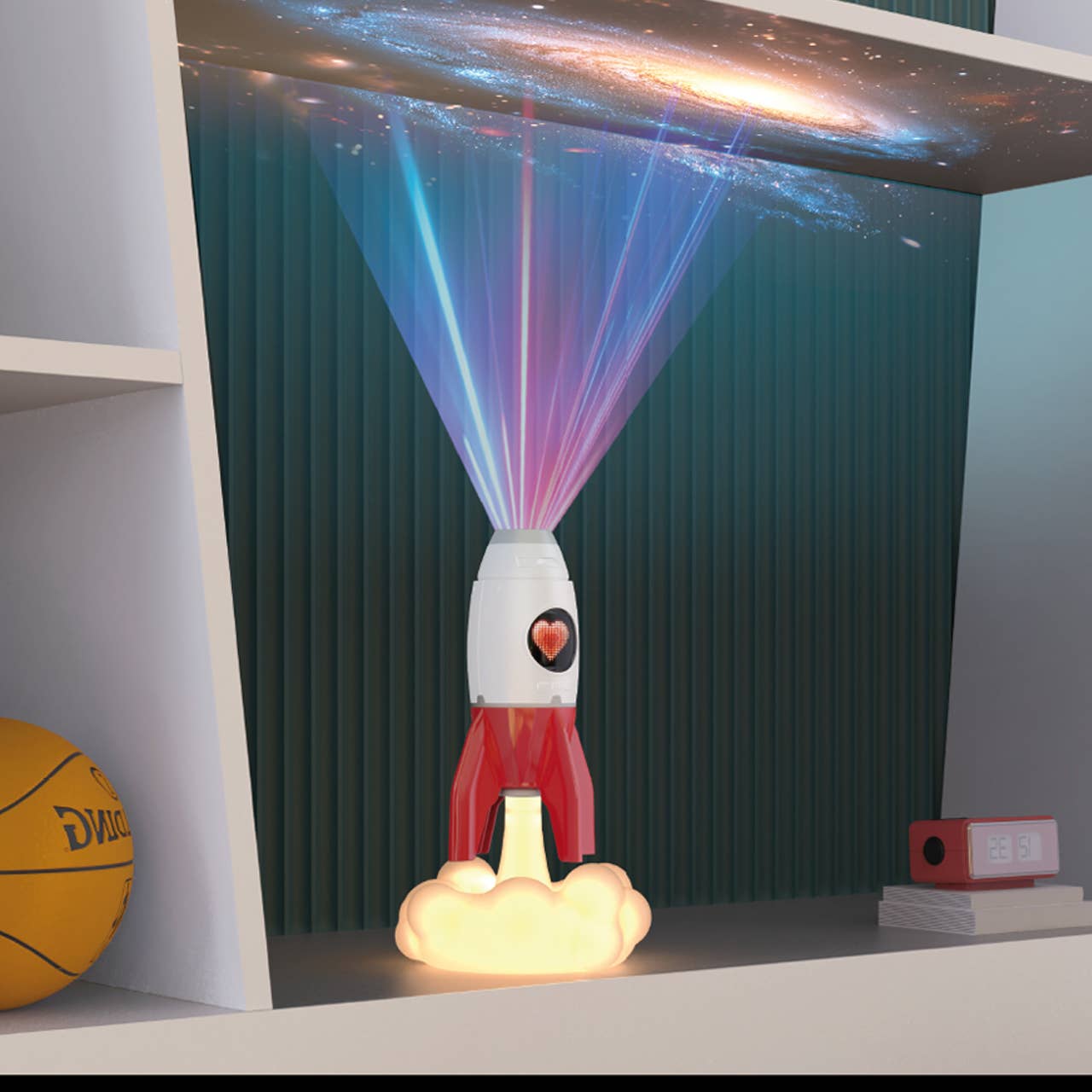 Rocket 3-in-1 Bedside Light, Digital Clock & Ceiling Project