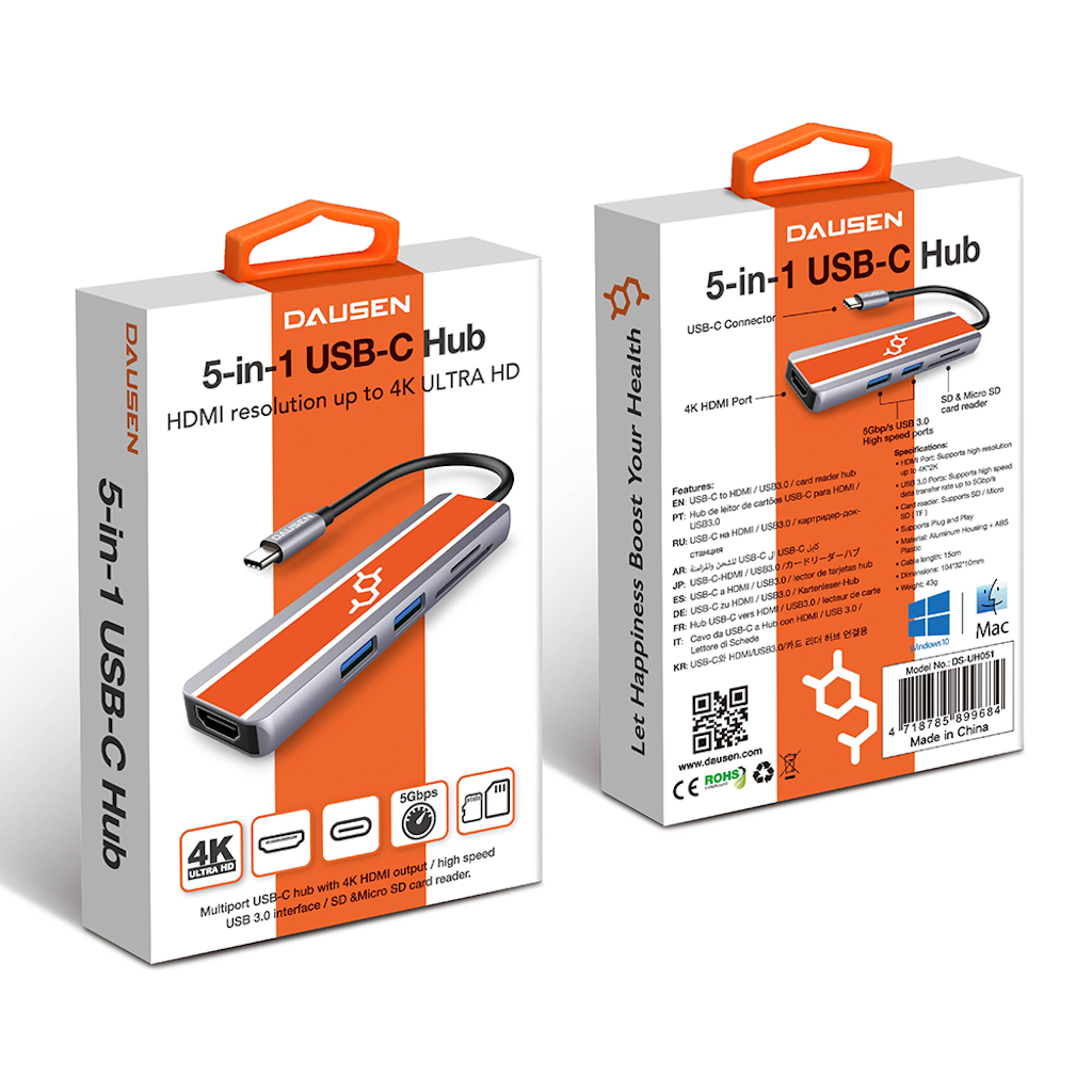 Dausen 5 in 1 USB-C Hub - B Cool 2