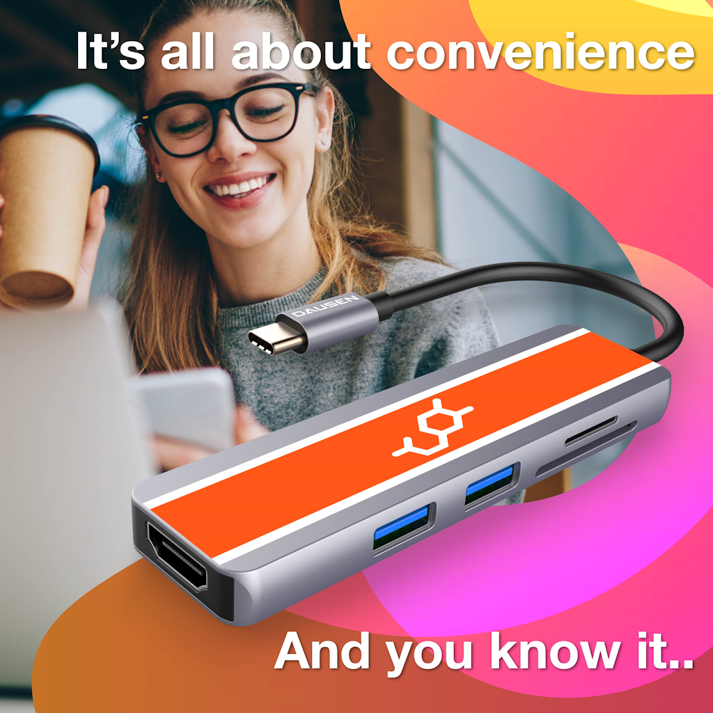 Dausen 5 in 1 USB-C Hub - B Cool 2