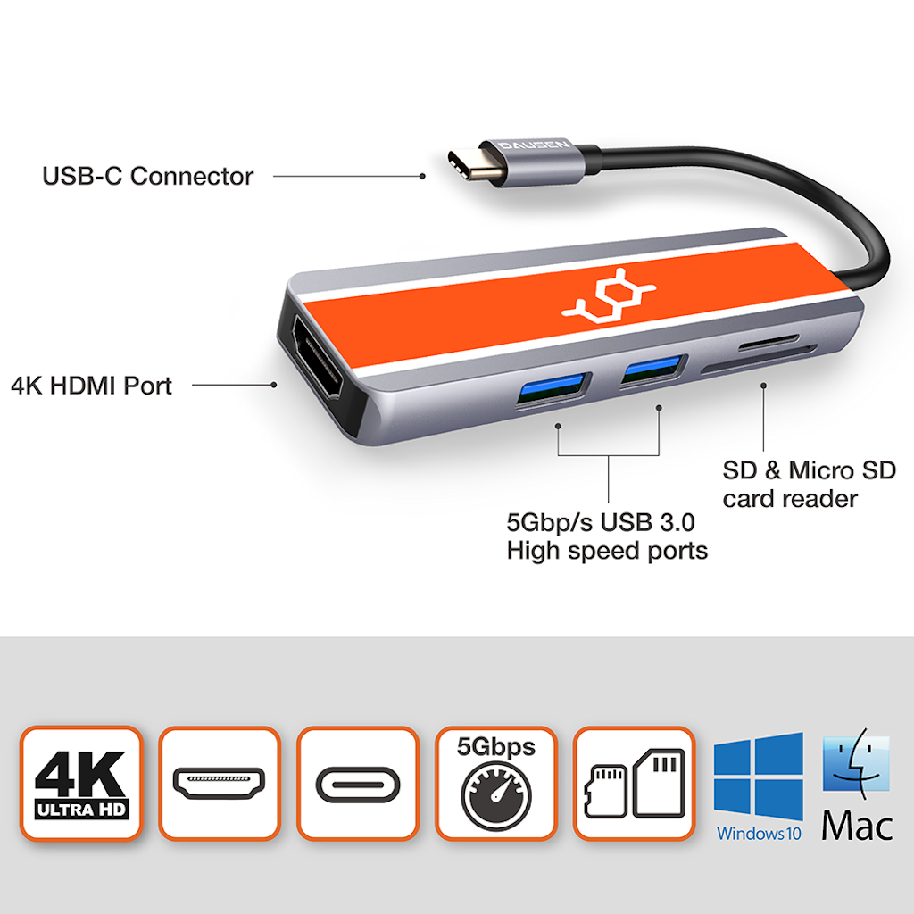 Dausen 5 in 1 USB-C Hub - B Cool 2