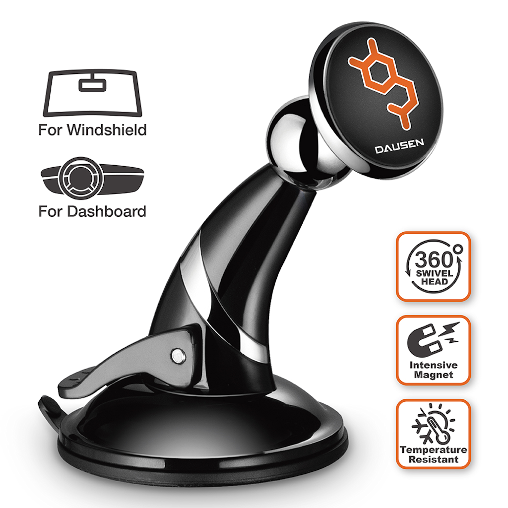 The Dausen Magnetic Smartphone Navigation Car Mount works for both Windshield and Dashboard installation. Compatible with phones with / without protective case. A safe and stylish way of using your phone map.