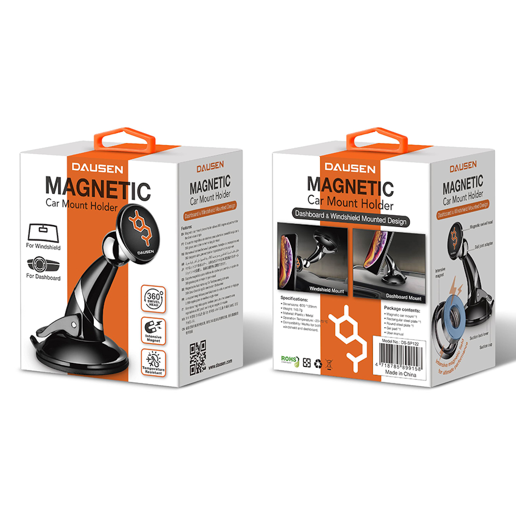 The Dausen Magnetic Smartphone Navigation Car Mount works for both Windshield and Dashboard installation. Compatible with phones with / without protective case. A safe and stylish way of using your phone map.