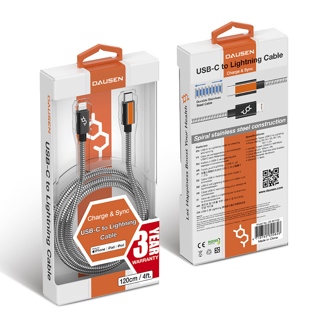 Dausen Stainless Charge&Sync Cable - B Cool 2