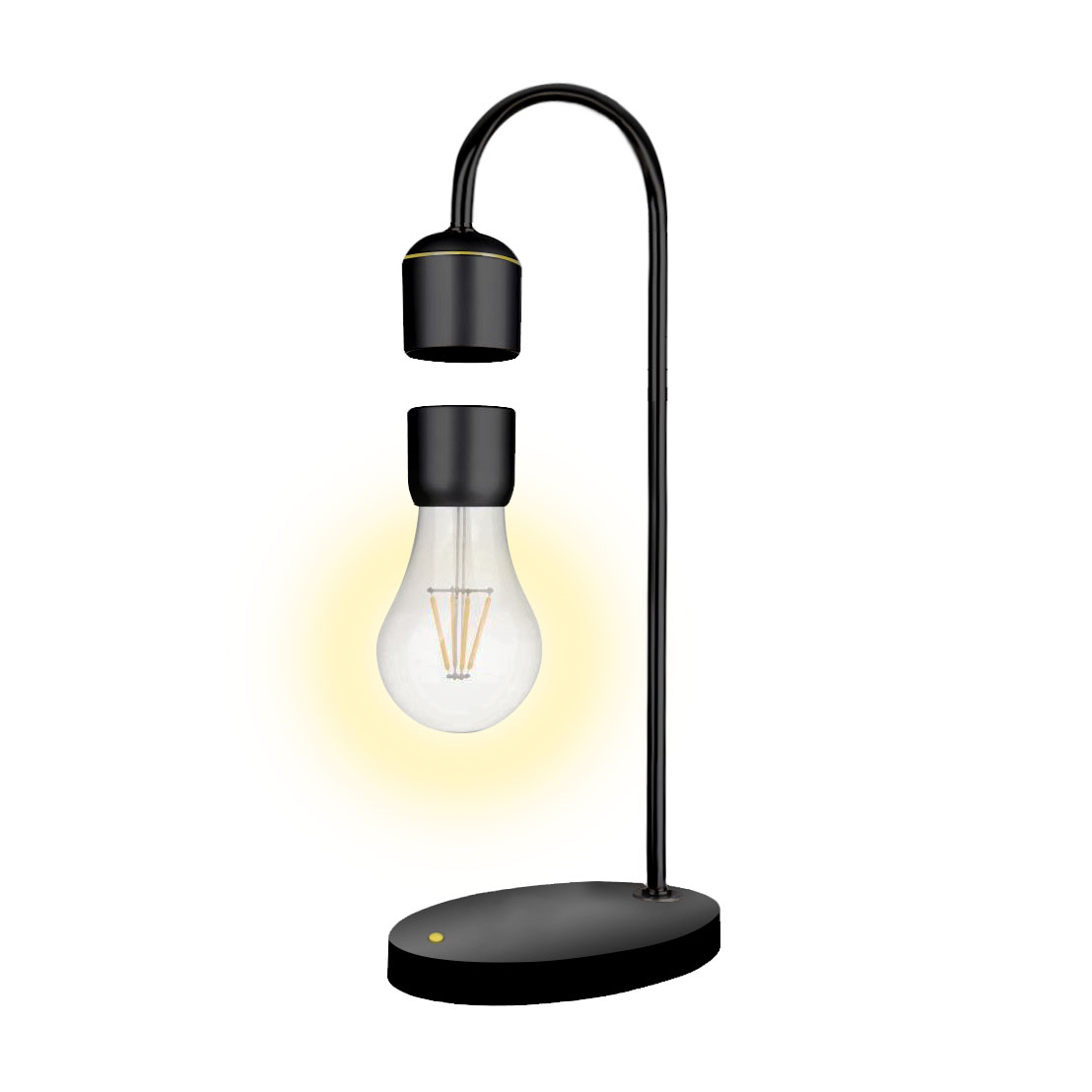 Shop Levitating Light Bulb Gift featuring a floating bulb design with soft yellow light, ideal for stylish interiors and tech gadget lovers.