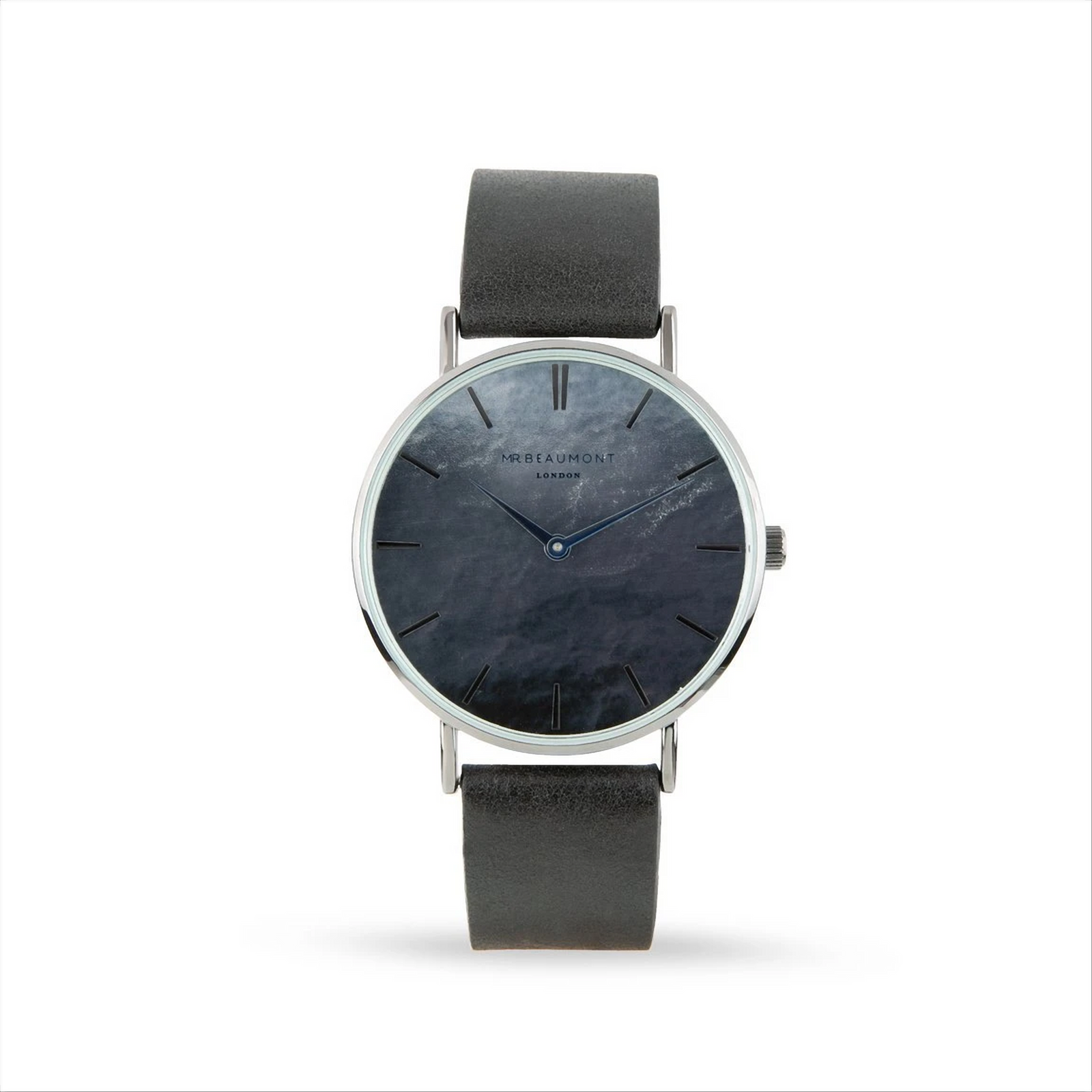 Personalised Mr Beaumont carbonised watch Band Material: Genuine Nappa Leather Includes trademark Mr Beaumont pouch & gift box