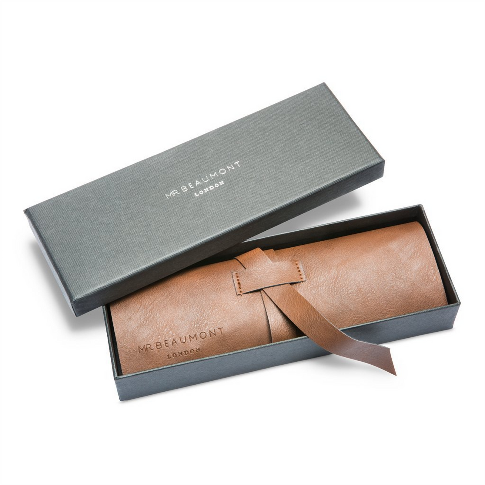 Personalised Mr Beaumont carbonised watch Band Material: Genuine Nappa Leather Includes trademark Mr Beaumont pouch & gift box