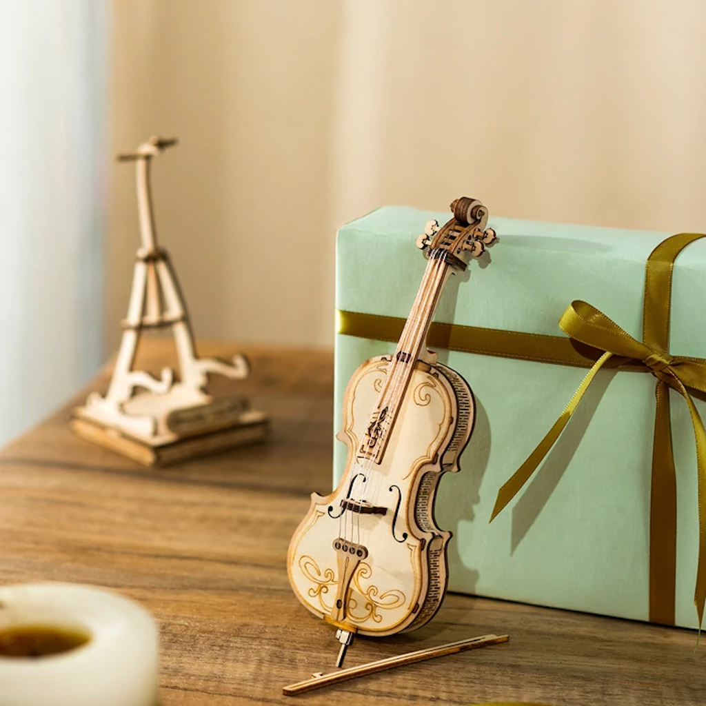 Robotime Cello 3d wooden puzzzle Modern art and craft kit