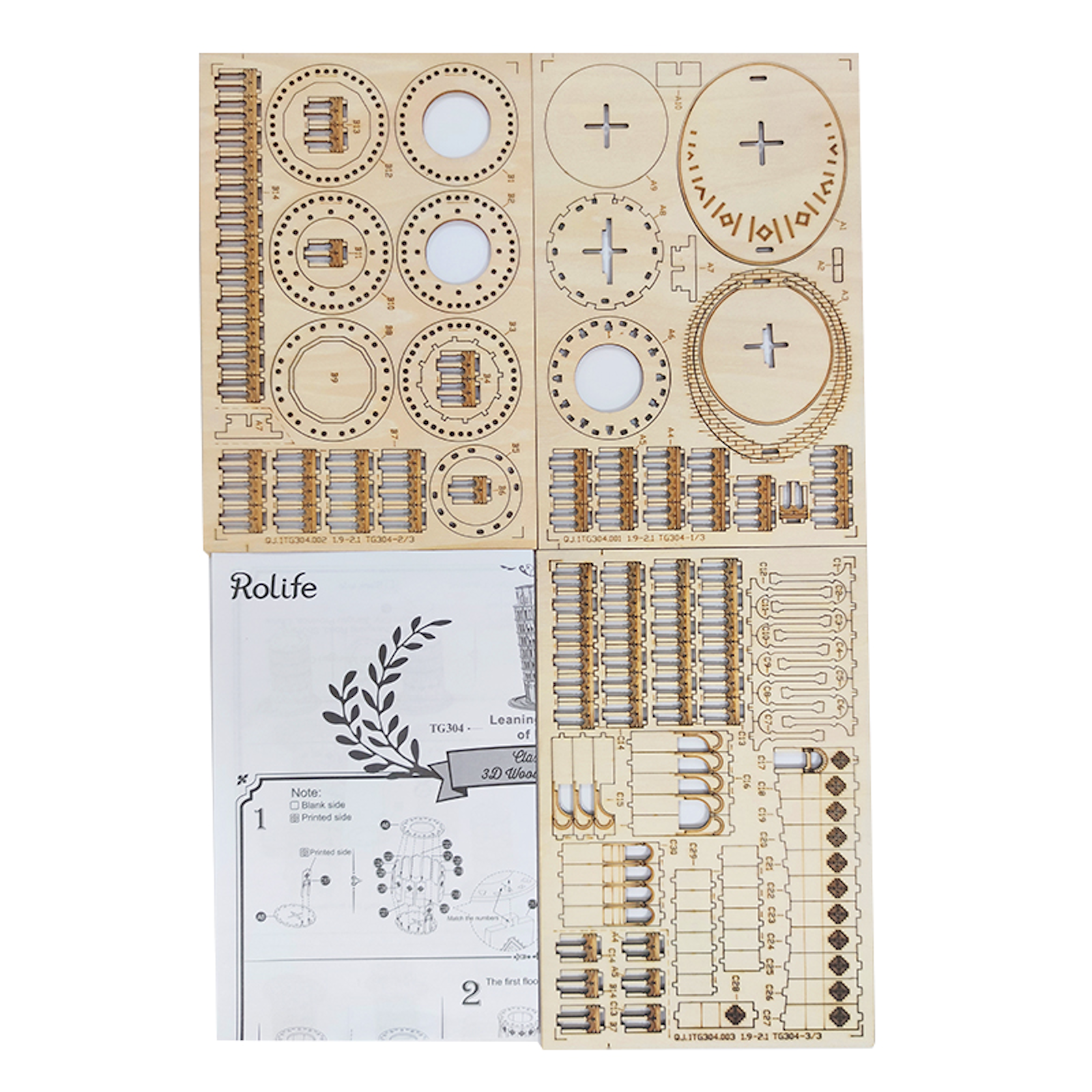 Robotime Leaning Tower of Pisa Rolife Assembly Famous World Architecture DIY Project Exquisite Wood Craft for kids