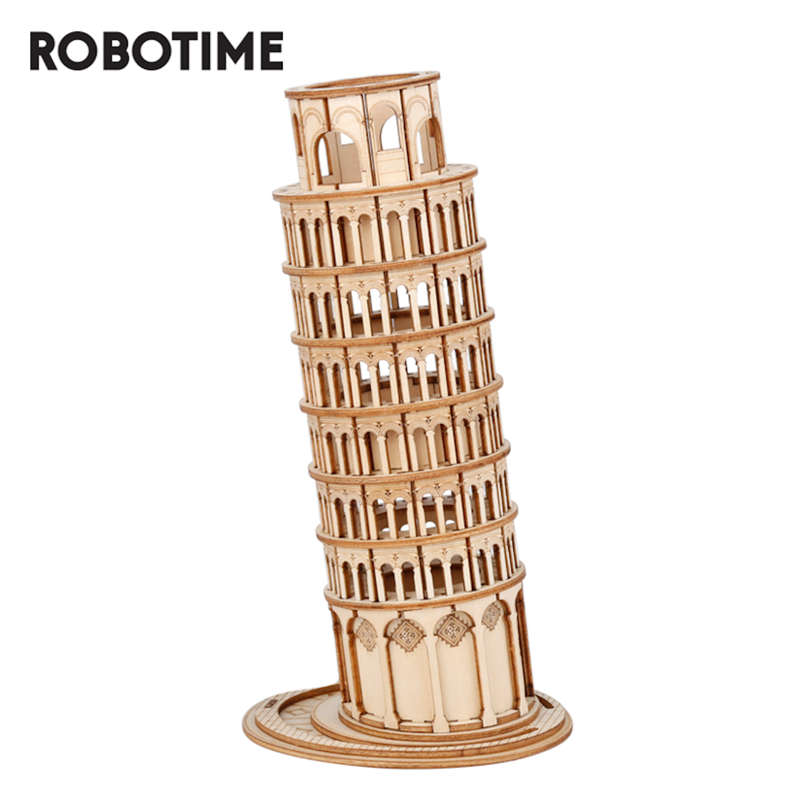 Robotime Leaning Tower of Pisa Rolife Assembly Famous World Architecture DIY Project Exquisite Wood Craft for kids
