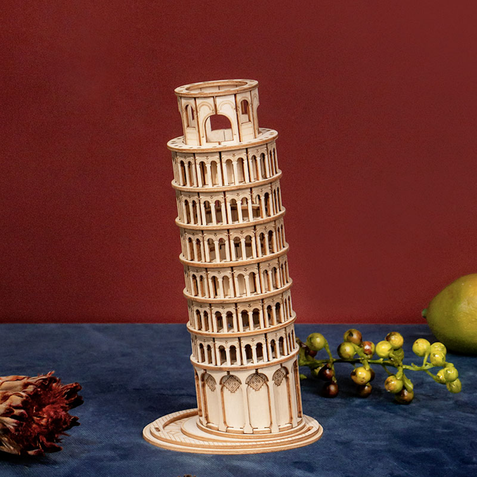 Robotime Leaning Tower of Pisa Rolife Assembly Famous World Architecture DIY Project Exquisite Wood Craft for kids