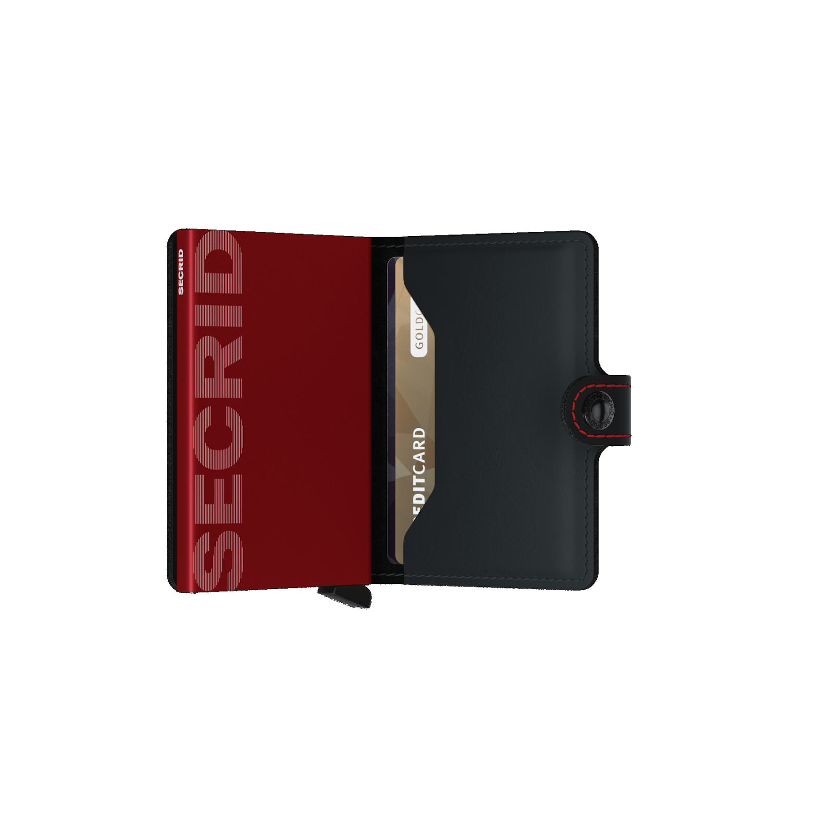 Secrid Miniwallet Matte Black & Red Housing of Aluminium / construction of stainless steel and POM Total RFID Protection for your Credit Cards Cool Flip up Patented Mechanism So Easy To use