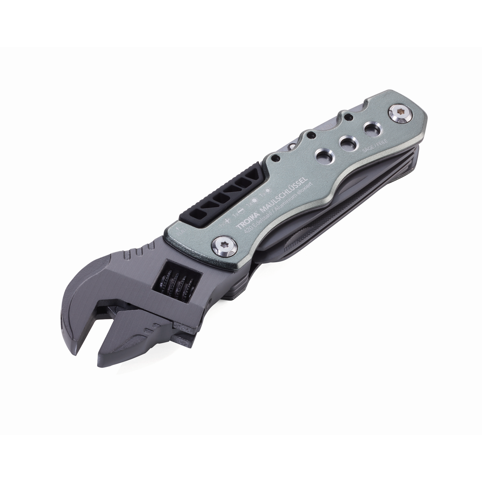 Buy Troika Wrench Multi-Tool online featuring 12-in-1 German design with adjustable wrench, knife, and screwdriver for everyday carry gear.