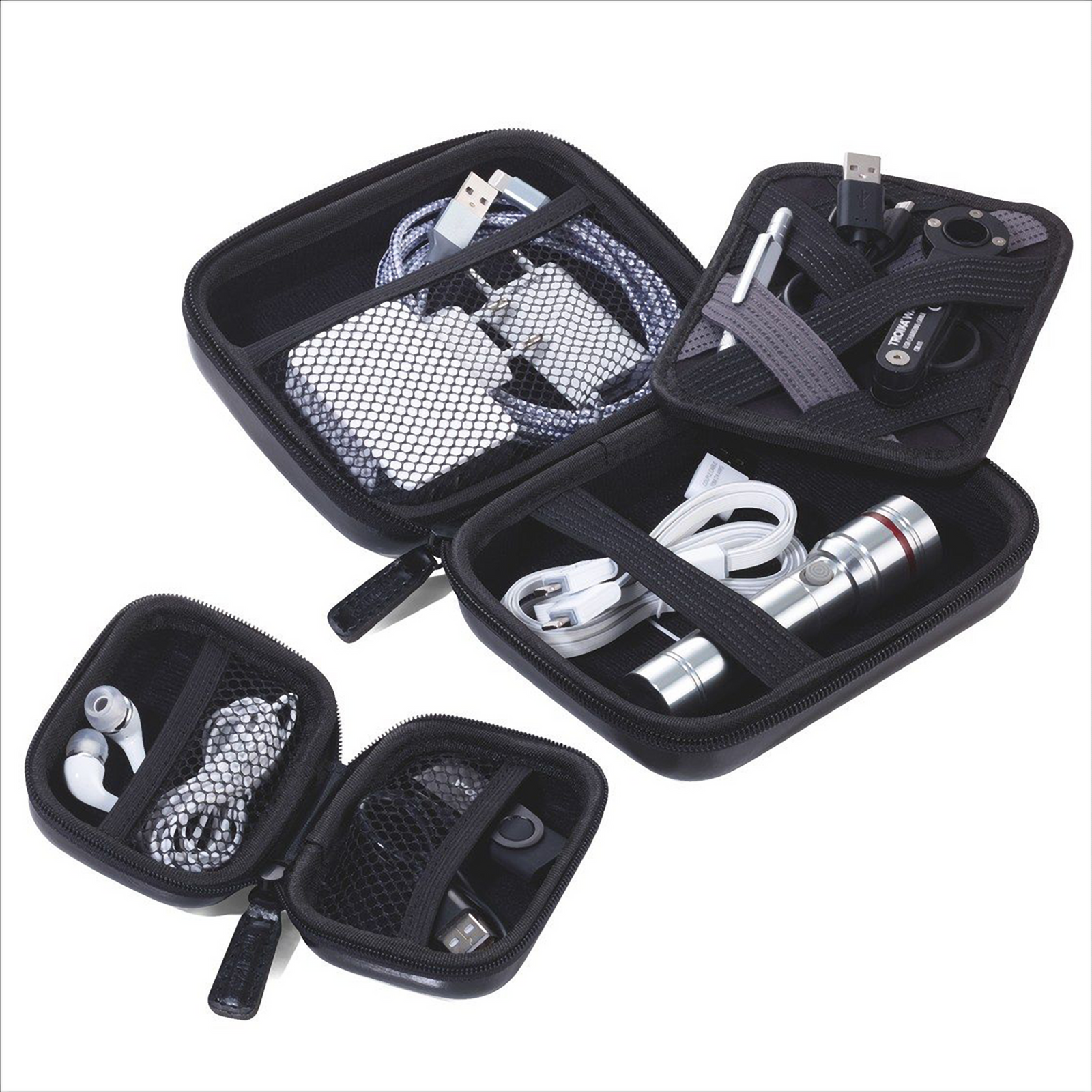 Troika Onpack set. This set gives you two durable and strong hardback cases that utilize space to let you bring all your electronics, cosmetics or travel accessories with you on the go.