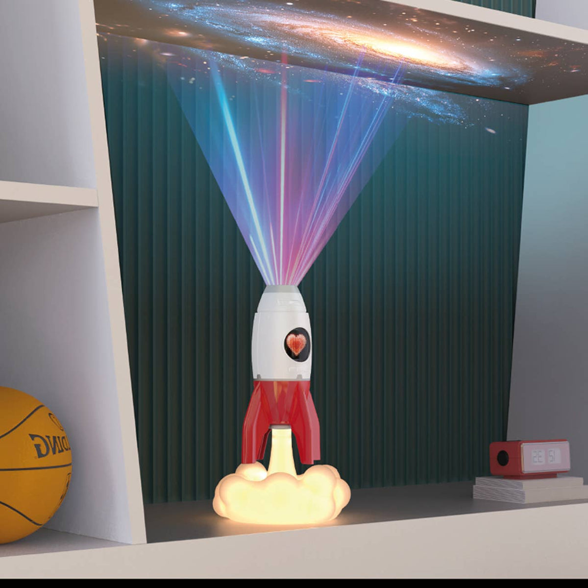 Rocket 3-in-1 Bedside Light, Digital Clock & Ceiling Project