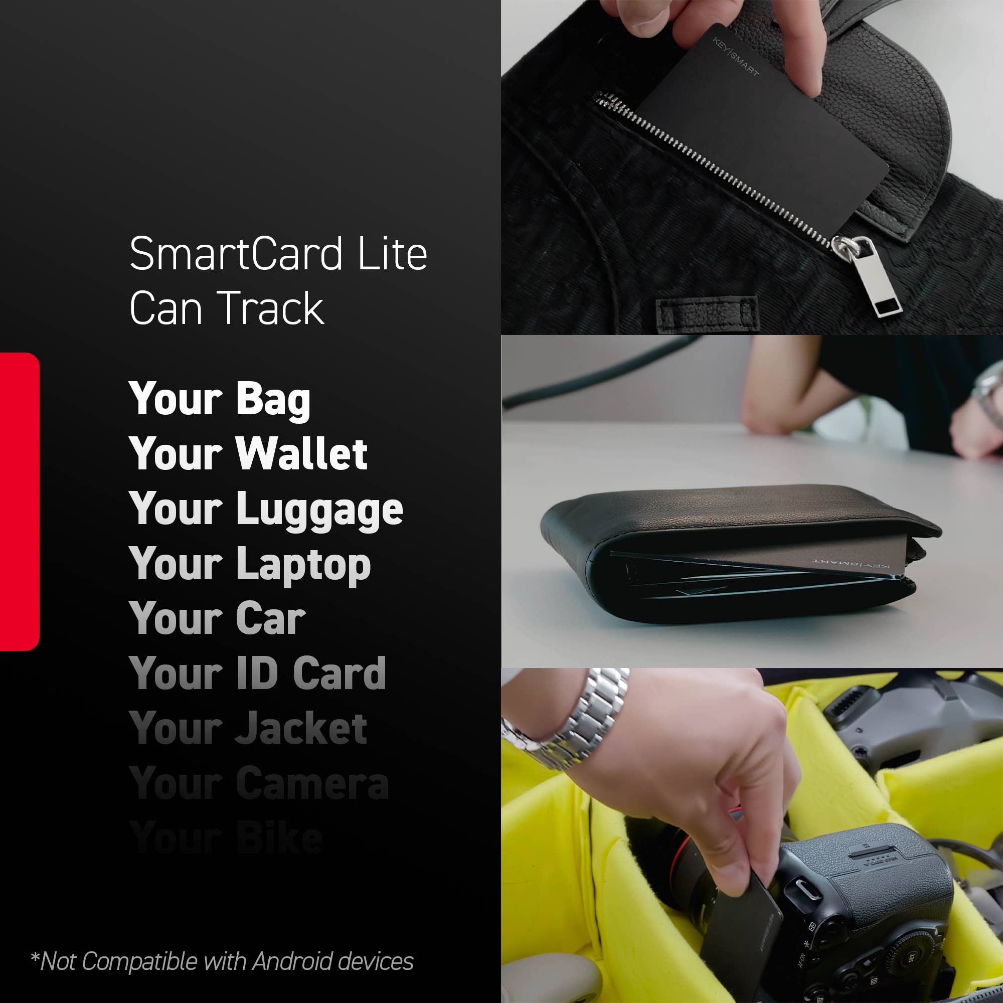 KeySmart® SmartCard Lite | Works With Apple Find My App