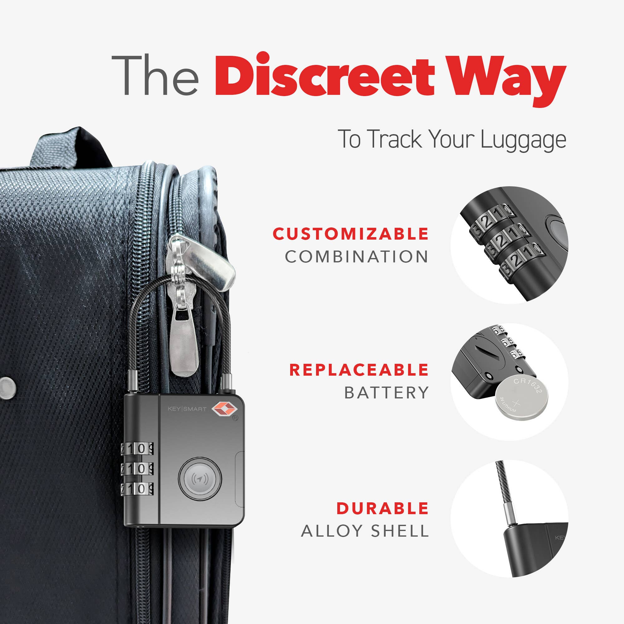 SmartLock Tracking Device | Luggage Lock | Works With Apple