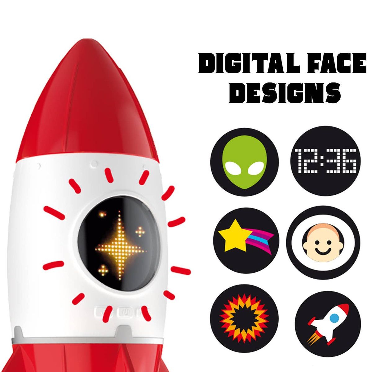 Rocket 3-in-1 Bedside Light, Digital Clock & Ceiling Project