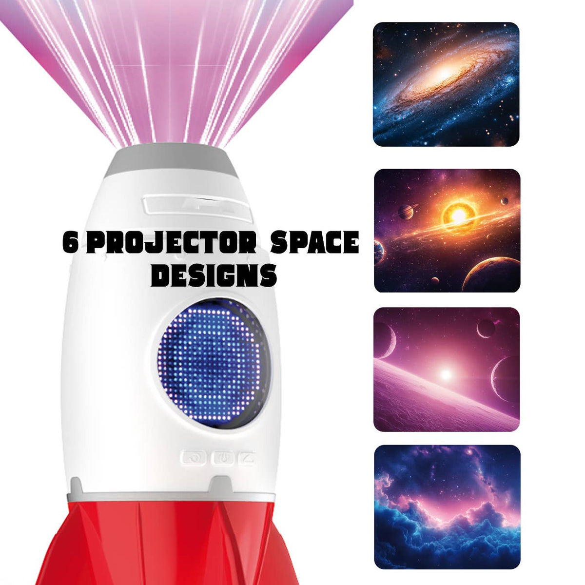 Rocket 3-in-1 Bedside Light, Digital Clock & Ceiling Project