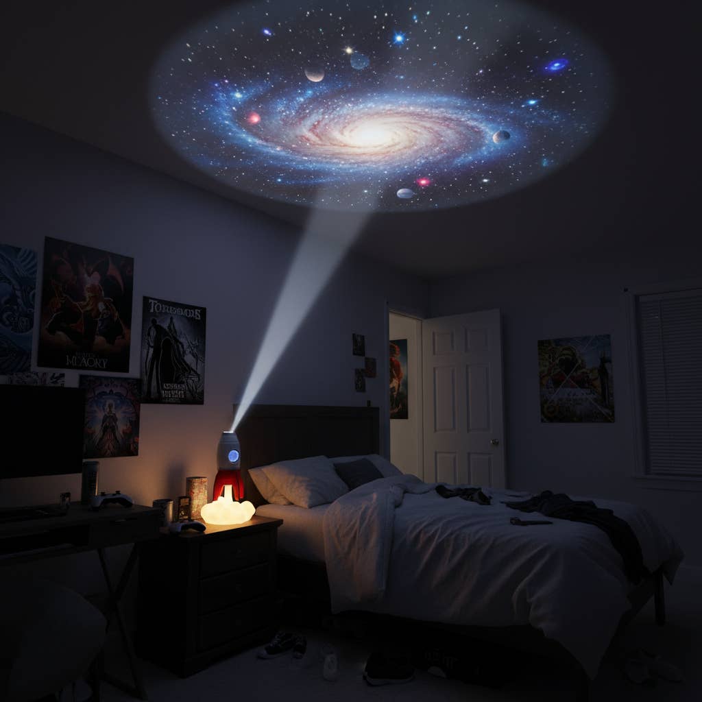 Rocket 3-in-1 Bedside Light, Digital Clock & Ceiling Project