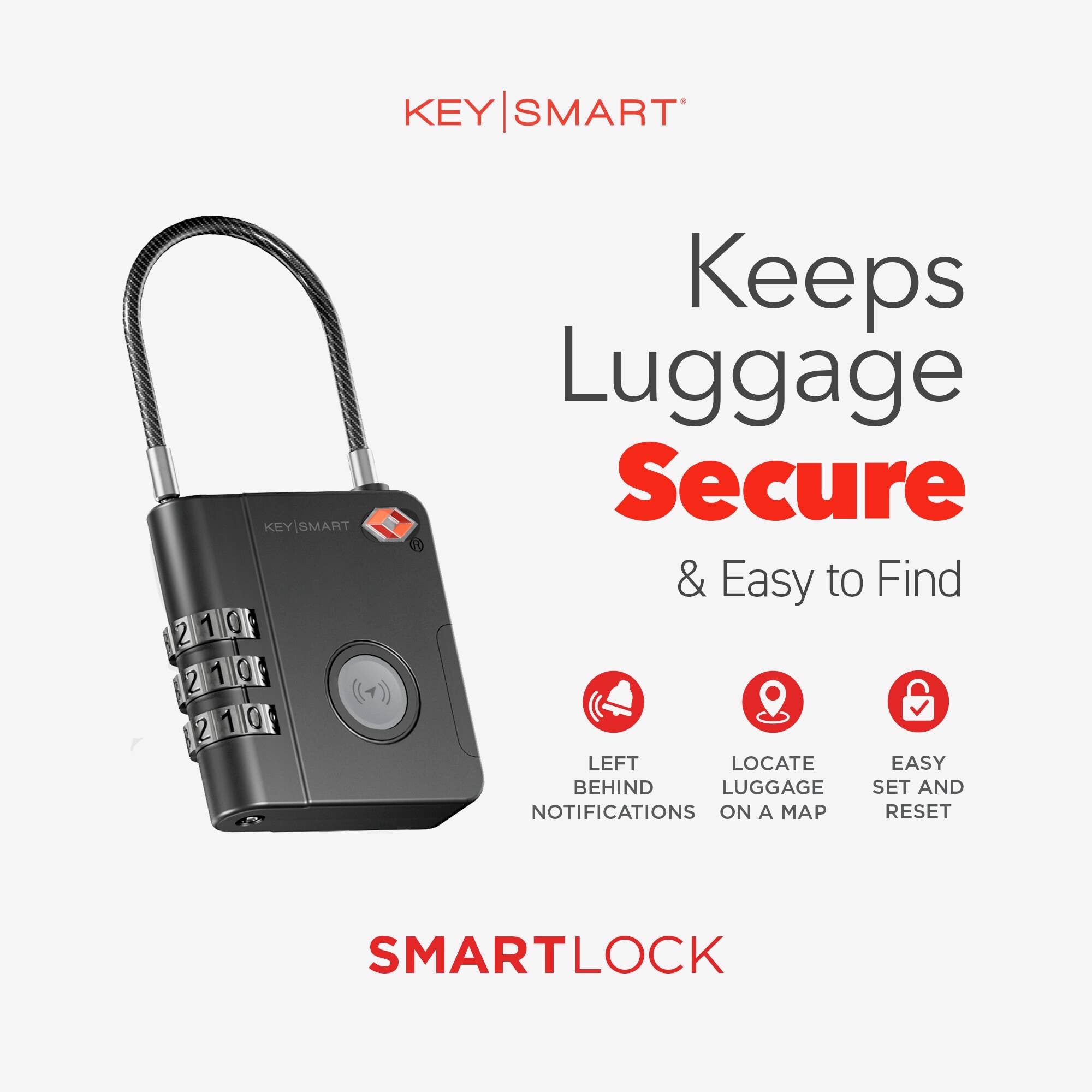 SmartLock Tracking Device | Luggage Lock | Works With Apple