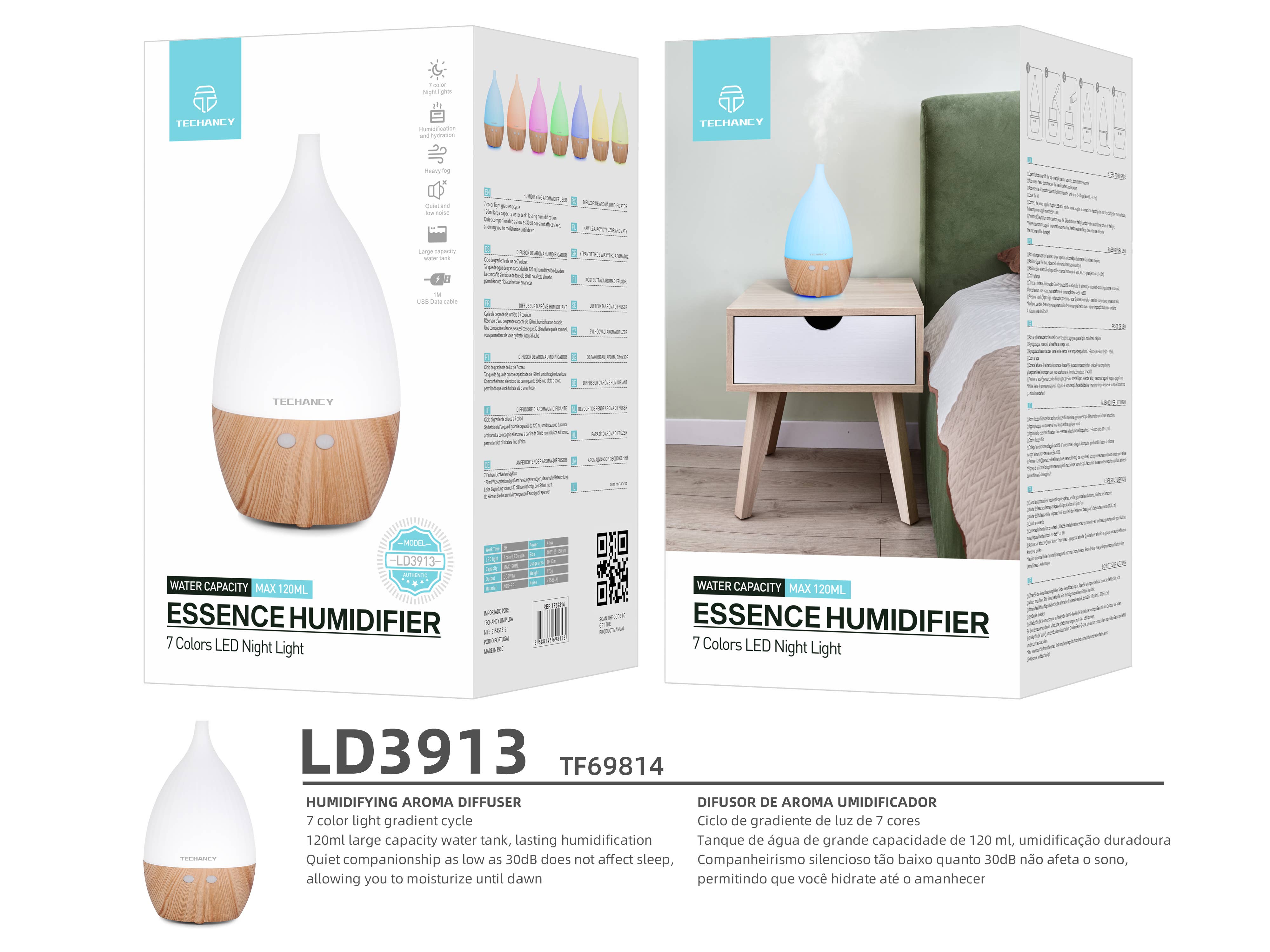TECHANCY Oil Diffuser Humidifier 120ML