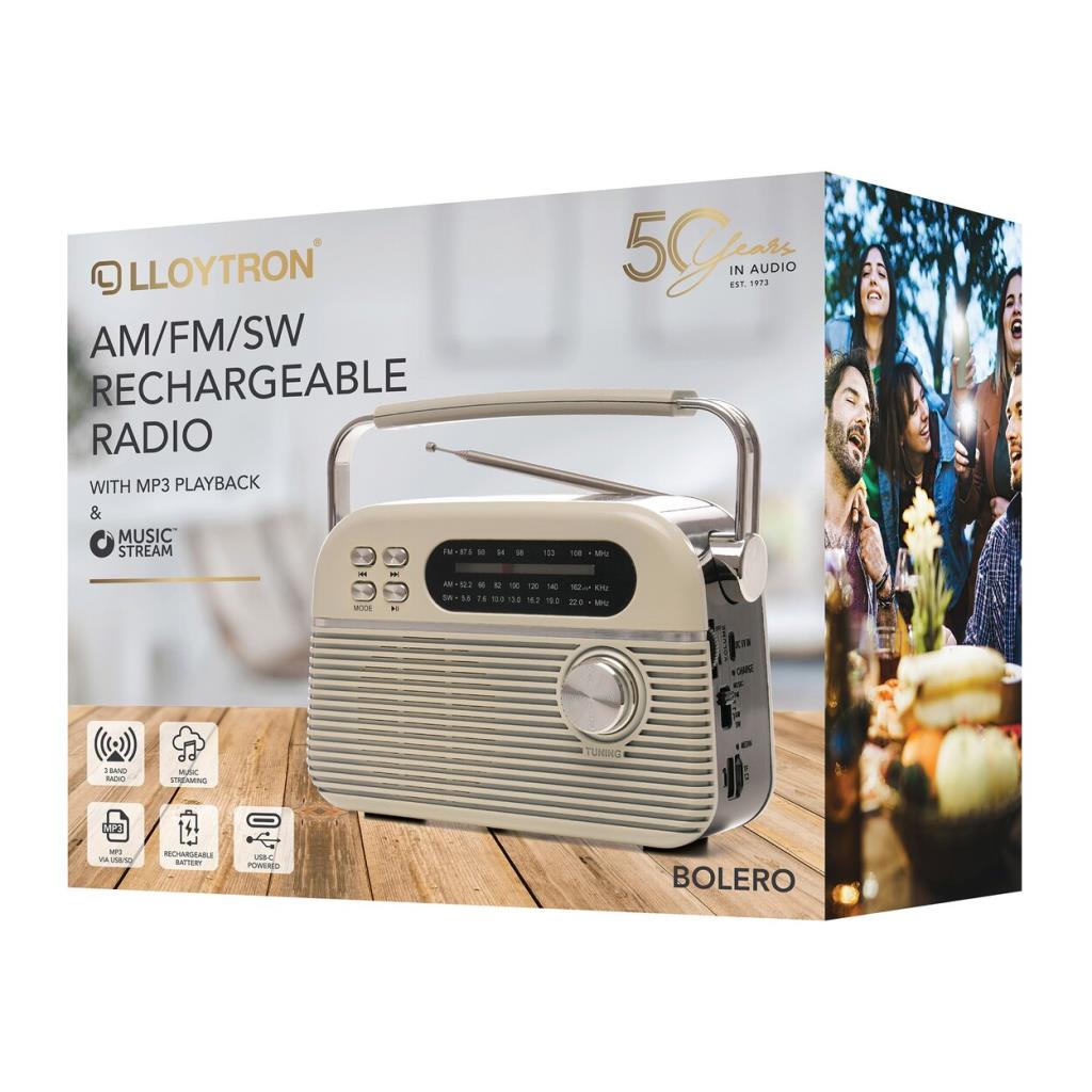 Rechargeable Retro Bluetooth 3 BAND RADIO and MP3 Player
