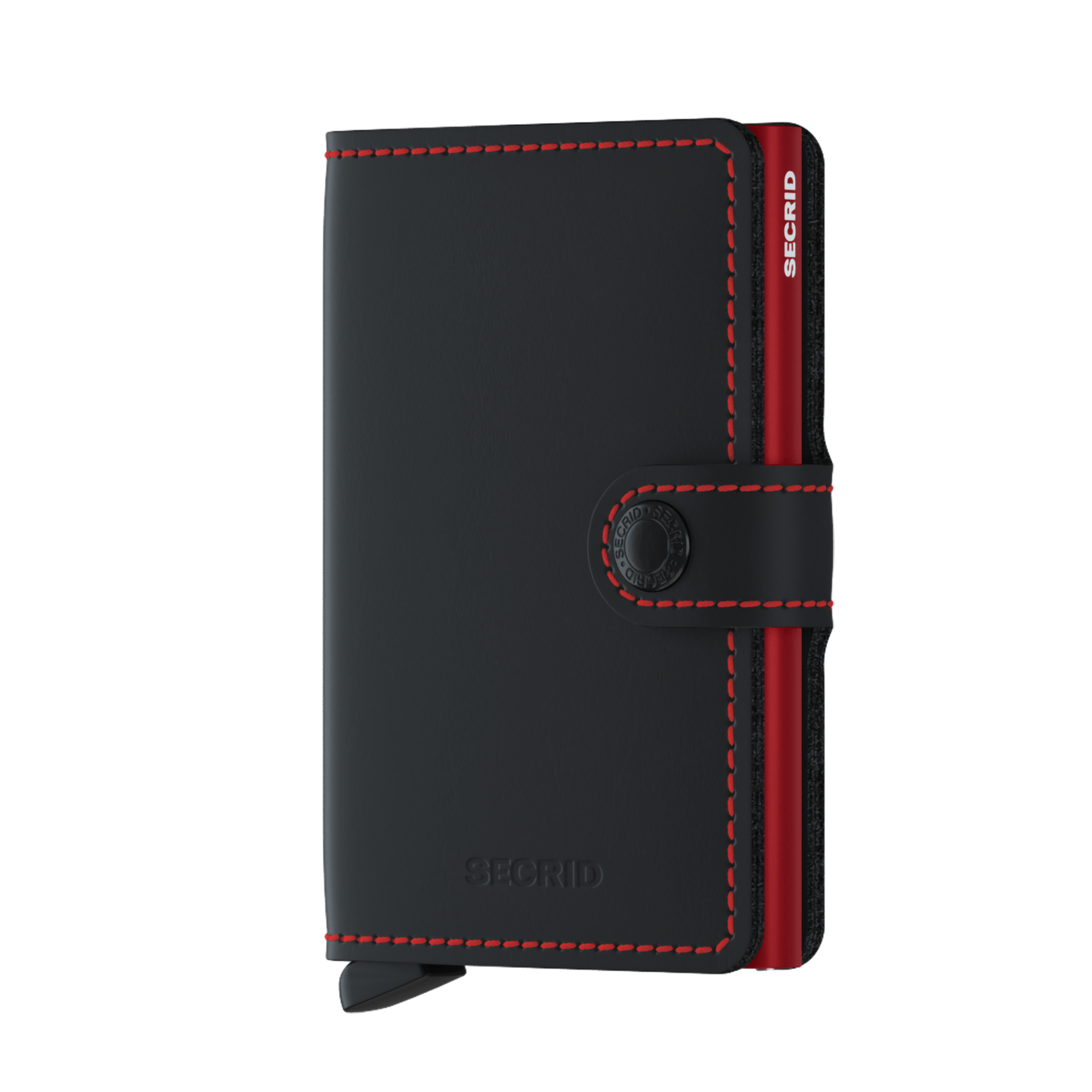 Secrid Miniwallet Matte Black & Red Housing of Aluminium / construction of stainless steel and POM Total RFID Protection for your Credit Cards Cool Flip up Patented Mechanism So Easy To use