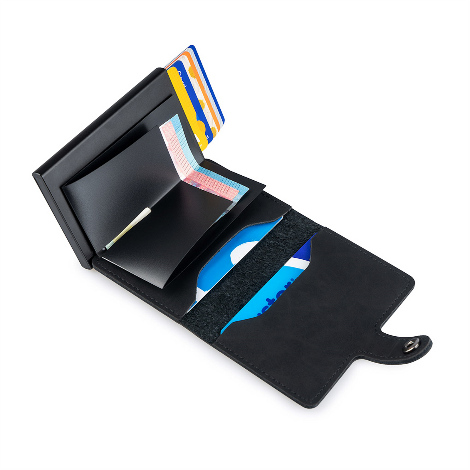 Mini RFID Wallet Anti-theft Wallet RFID Protection for Credit Cards Automatic Mechanism