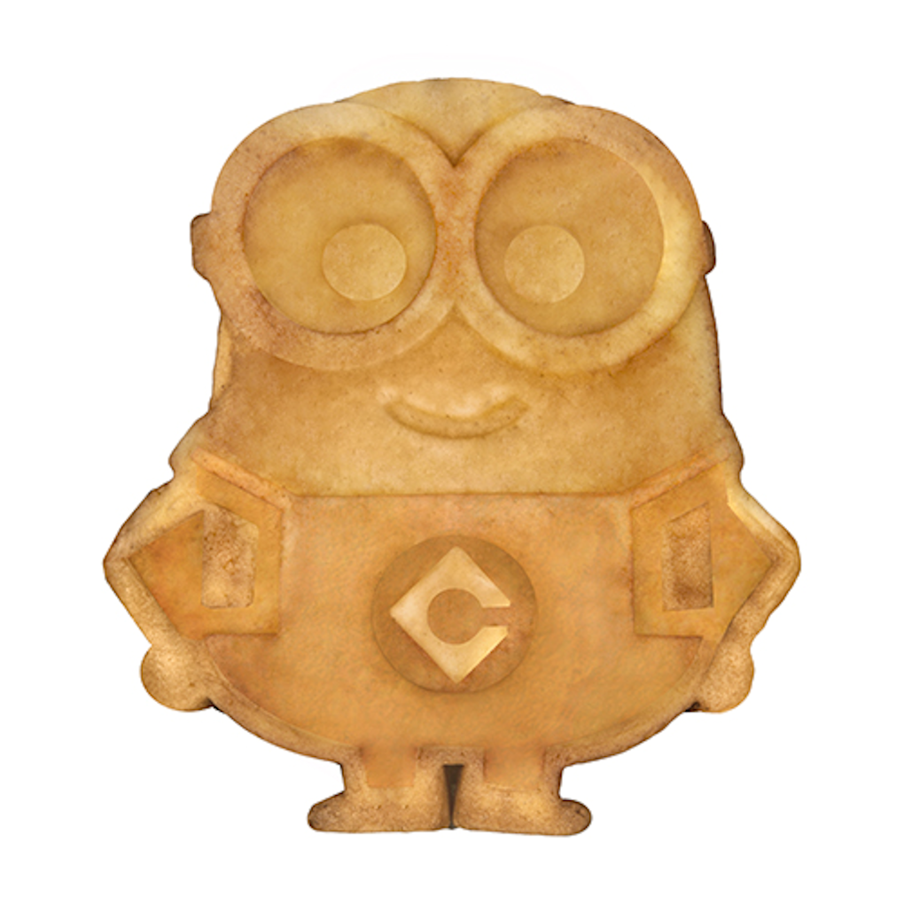 Minions-shaped waffle made with the Minions Waffle Maker. Buy Minions Waffle Maker Online for fun, kid-friendly breakfasts.