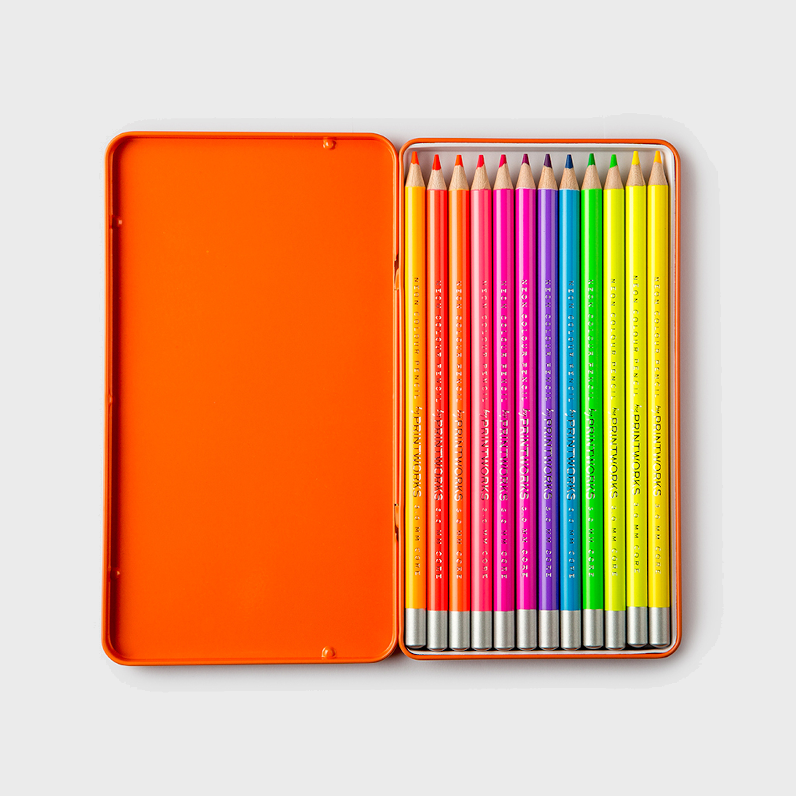 Printworks Colour pencils - Neon (12-set) 12 neon basic colours you need to get started on your projects